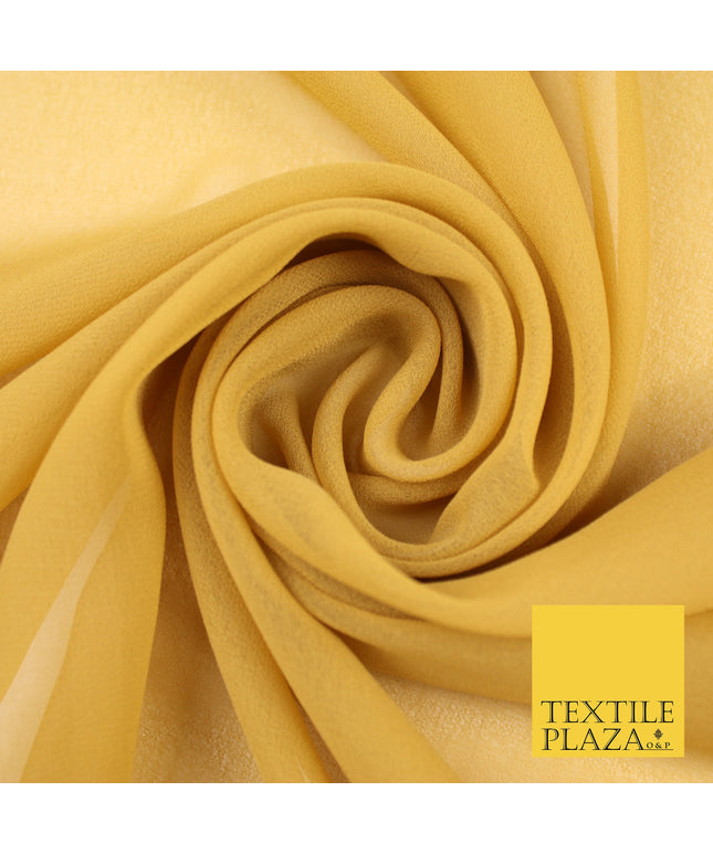 VEGAS GOLD Premium Plain Dyed Chiffon Fine Soft Georgette Sheer Dress Fabric 8395