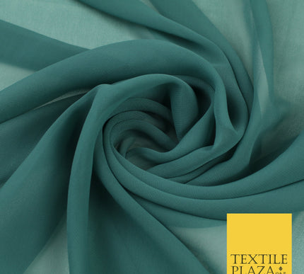 VINTAGE TEAL Premium Plain Dyed Chiffon Fine Soft Georgette Sheer Dress Fabric 8361