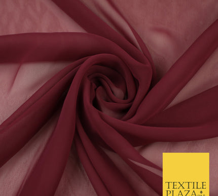 VINTAGE BURGUNDY Premium Plain Dyed Chiffon Fine Soft Georgette Sheer Dress Fabric 8326