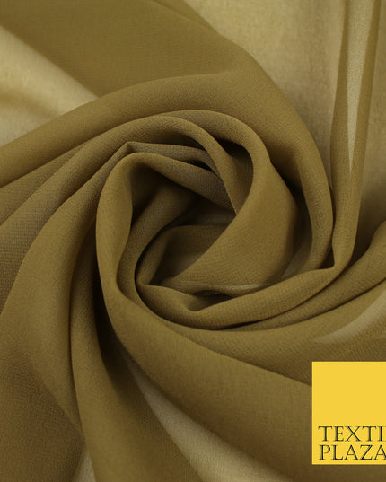 WALNUT BROWN Premium Plain Dyed Chiffon Fine Soft Georgette Sheer Dress Fabric 8371