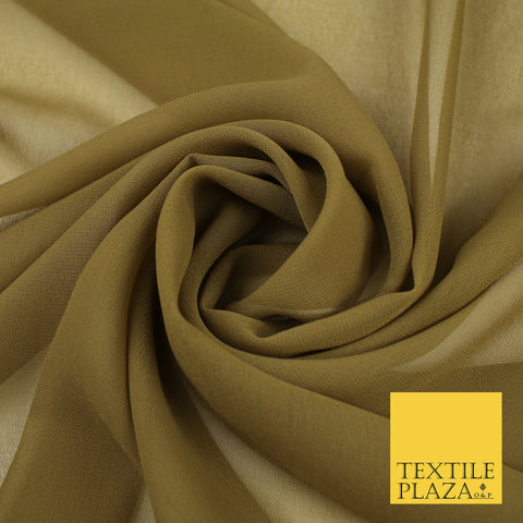 WALNUT BROWN Premium Plain Dyed Chiffon Fine Soft Georgette Sheer Dress Fabric 8371