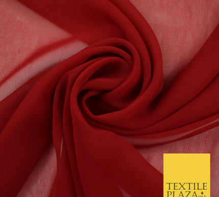 WINE MAROON Premium Plain Dyed Chiffon Fine Soft Georgette Sheer Dress Fabric 8384