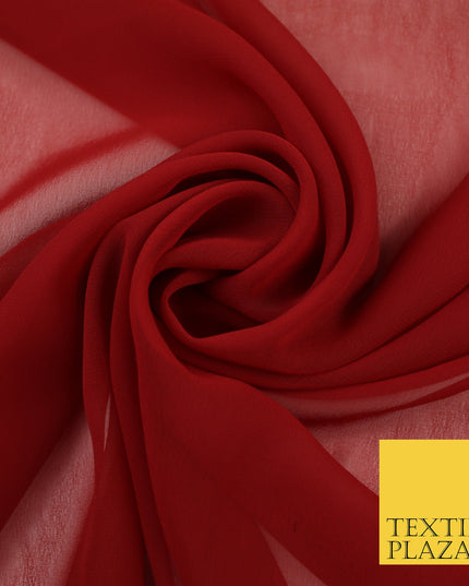 WINE MAROON Premium Plain Dyed Chiffon Fine Soft Georgette Sheer Dress Fabric 8384
