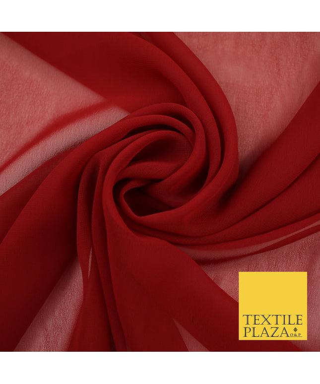 WINE MAROON Premium Plain Dyed Chiffon Fine Soft Georgette Sheer Dress Fabric 8384
