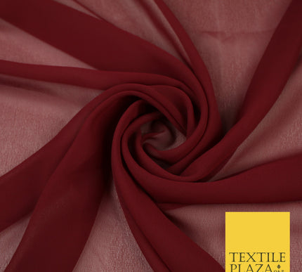 WINE Premium Plain Dyed Chiffon Fine Soft Georgette Sheer Dress Fabric 8325