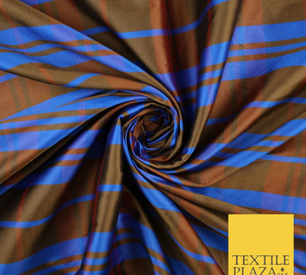 8 COLOURS - High Quality Check Tartan Faux Silk Taffeta Dress Fabric