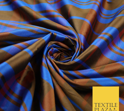 8 COLOURS - High Quality Check Tartan Faux Silk Taffeta Dress Fabric