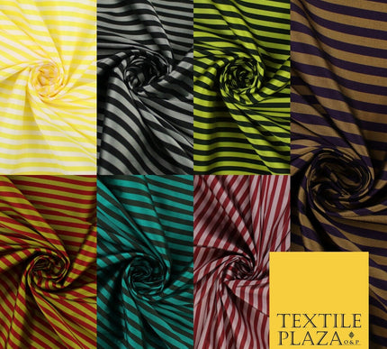 7 COLOURS - High Quality Striped Ticking Faux Silk Taffeta Dress Fabric