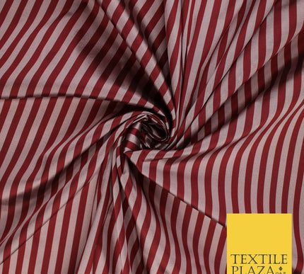 7 COLOURS - High Quality Striped Ticking Faux Silk Taffeta Dress Fabric