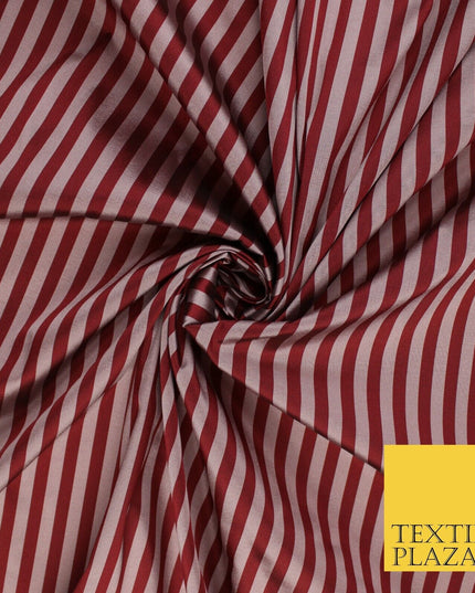 7 COLOURS - High Quality Striped Ticking Faux Silk Taffeta Dress Fabric