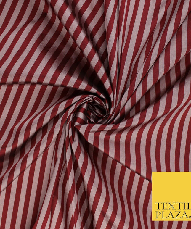 7 COLOURS - High Quality Striped Ticking Faux Silk Taffeta Dress Fabric