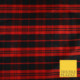 8 COLOURS - High Quality Check Tartan Faux Silk Taffeta Dress Fabric