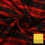 8 COLOURS - High Quality Check Tartan Faux Silk Taffeta Dress Fabric