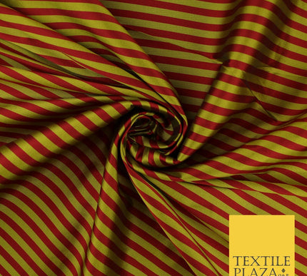7 COLOURS - High Quality Striped Ticking Faux Silk Taffeta Dress Fabric