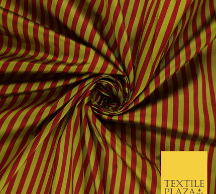 7 COLOURS - High Quality Striped Ticking Faux Silk Taffeta Dress Fabric