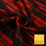 8 COLOURS - High Quality Check Tartan Faux Silk Taffeta Dress Fabric