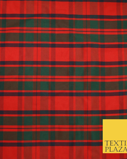 8 COLOURS - High Quality Check Tartan Faux Silk Taffeta Dress Fabric