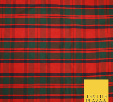 8 COLOURS - High Quality Check Tartan Faux Silk Taffeta Dress Fabric