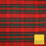 8 COLOURS - High Quality Check Tartan Faux Silk Taffeta Dress Fabric