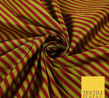 7 COLOURS - High Quality Striped Ticking Faux Silk Taffeta Dress Fabric