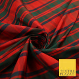 8 COLOURS - High Quality Check Tartan Faux Silk Taffeta Dress Fabric