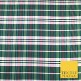 8 COLOURS - High Quality Check Tartan Faux Silk Taffeta Dress Fabric