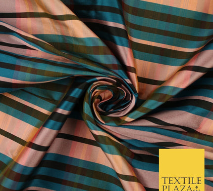 8 COLOURS - High Quality Check Tartan Faux Silk Taffeta Dress Fabric
