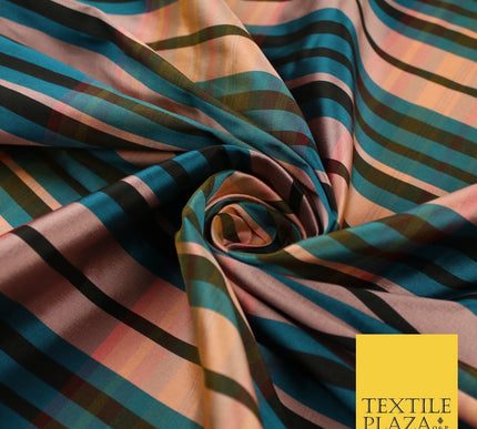 8 COLOURS - High Quality Check Tartan Faux Silk Taffeta Dress Fabric