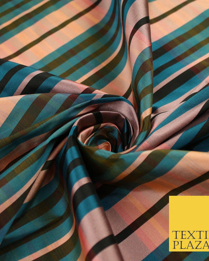 8 COLOURS - High Quality Check Tartan Faux Silk Taffeta Dress Fabric