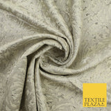 Light Beige Gold Swirls Artsy Brocade Jacquard Fabric 8521