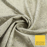 Light Beige Gold Swirls Artsy Brocade Jacquard Fabric 8521