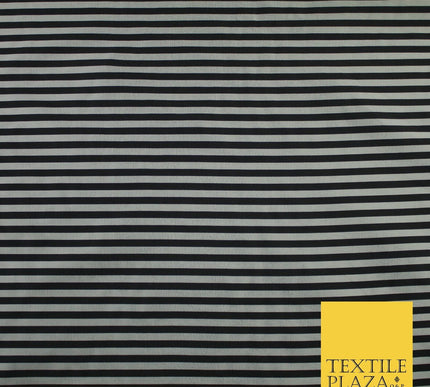 7 COLOURS - High Quality Striped Ticking Faux Silk Taffeta Dress Fabric