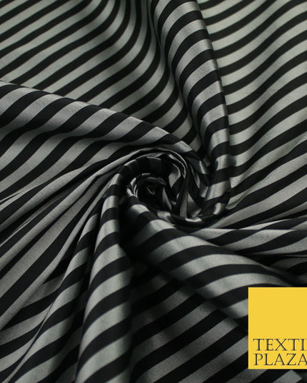 7 COLOURS - High Quality Striped Ticking Faux Silk Taffeta Dress Fabric