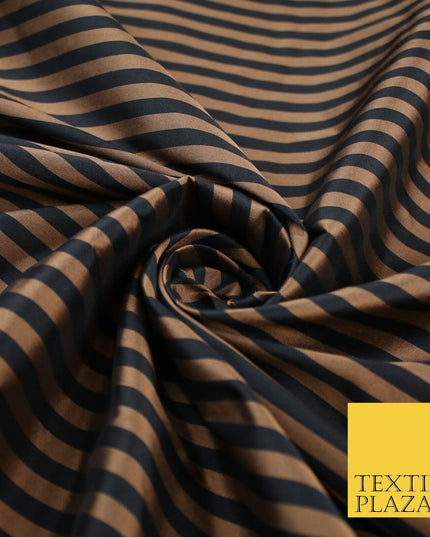 7 COLOURS - High Quality Striped Ticking Faux Silk Taffeta Dress Fabric