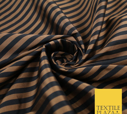 7 COLOURS - High Quality Striped Ticking Faux Silk Taffeta Dress Fabric