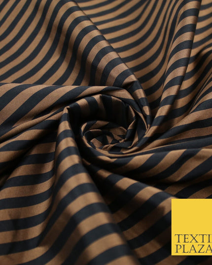 7 COLOURS - High Quality Striped Ticking Faux Silk Taffeta Dress Fabric