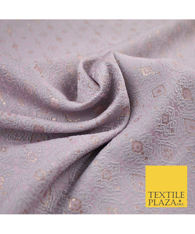 Mauve Ornamental Ornate Brocade Jacquard Dress Fabric 56" Wide 8508
