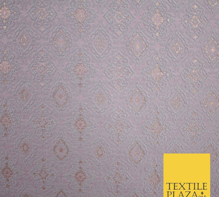 Mauve Ornamental Ornate Brocade Jacquard Dress Fabric 56" Wide 8508