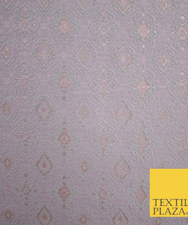 Mauve Ornamental Ornate Brocade Jacquard Dress Fabric 56" Wide 8508