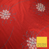 8 COLOURS - Fryetts Luxury Oversized Dandelion Embroidered 100% PURE SILK Fabric