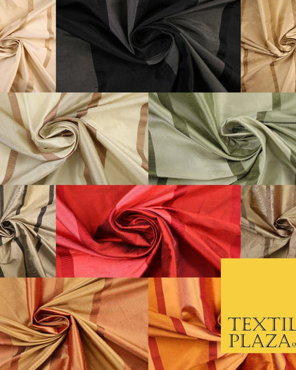 10 COLOURS - Fryetts Luxury Textured Vertical Line Striped 100% PURE SILK Fabric