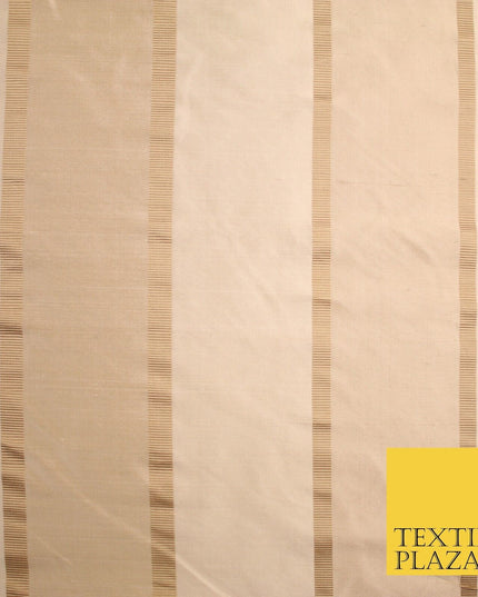 10 COLOURS - Fryetts Luxury Textured Vertical Line Striped 100% PURE SILK Fabric