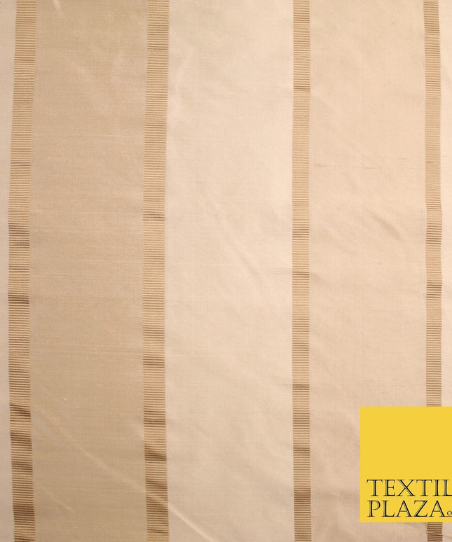 10 COLOURS - Fryetts Luxury Textured Vertical Line Striped 100% PURE SILK Fabric