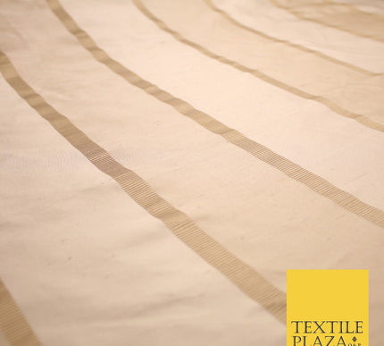 10 COLOURS - Fryetts Luxury Textured Vertical Line Striped 100% PURE SILK Fabric