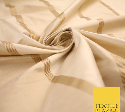 10 COLOURS - Fryetts Luxury Textured Vertical Line Striped 100% PURE SILK Fabric