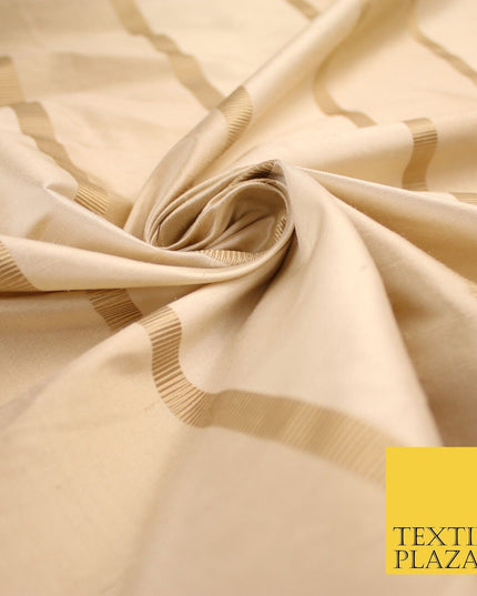 10 COLOURS - Fryetts Luxury Textured Vertical Line Striped 100% PURE SILK Fabric