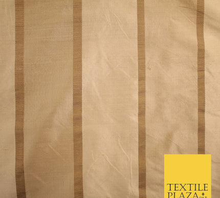 10 COLOURS - Fryetts Luxury Textured Vertical Line Striped 100% PURE SILK Fabric