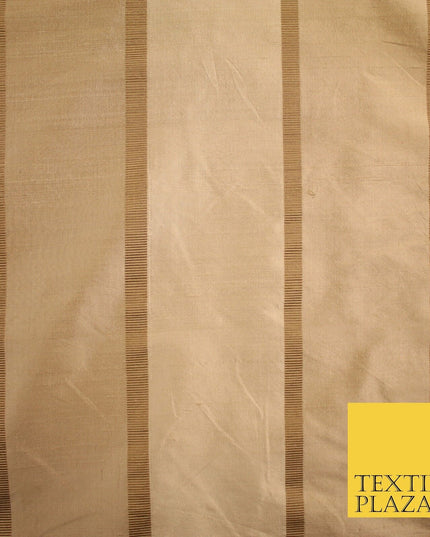 10 COLOURS - Fryetts Luxury Textured Vertical Line Striped 100% PURE SILK Fabric