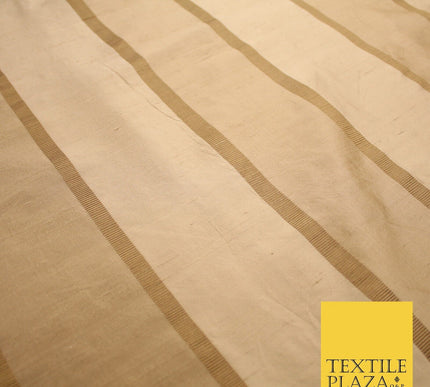 10 COLOURS - Fryetts Luxury Textured Vertical Line Striped 100% PURE SILK Fabric