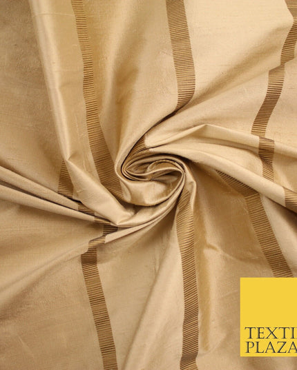 10 COLOURS - Fryetts Luxury Textured Vertical Line Striped 100% PURE SILK Fabric